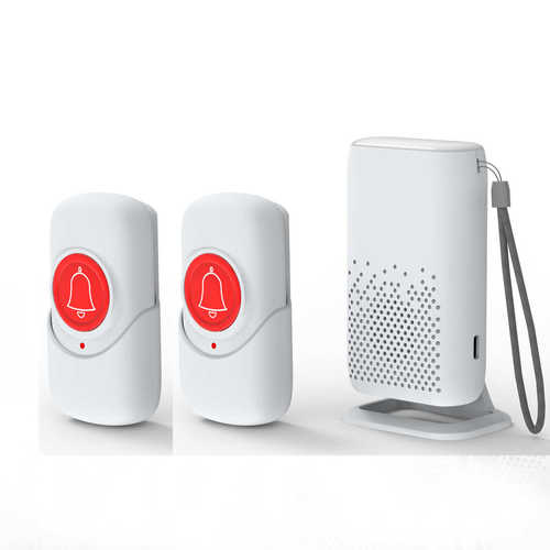 无线七彩发光器充电呼叫距离闪光门铃震动老人紧急门铃超远聋哑人