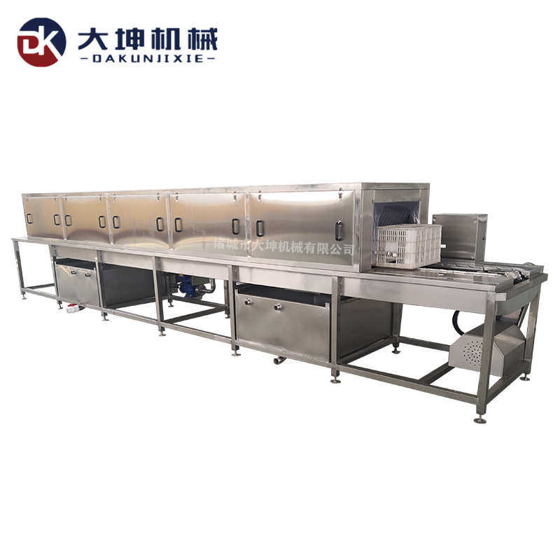 连续式塑料冻盘清洗机 食品周转托盘清洗机 高压喷淋洗盘机洗筐机