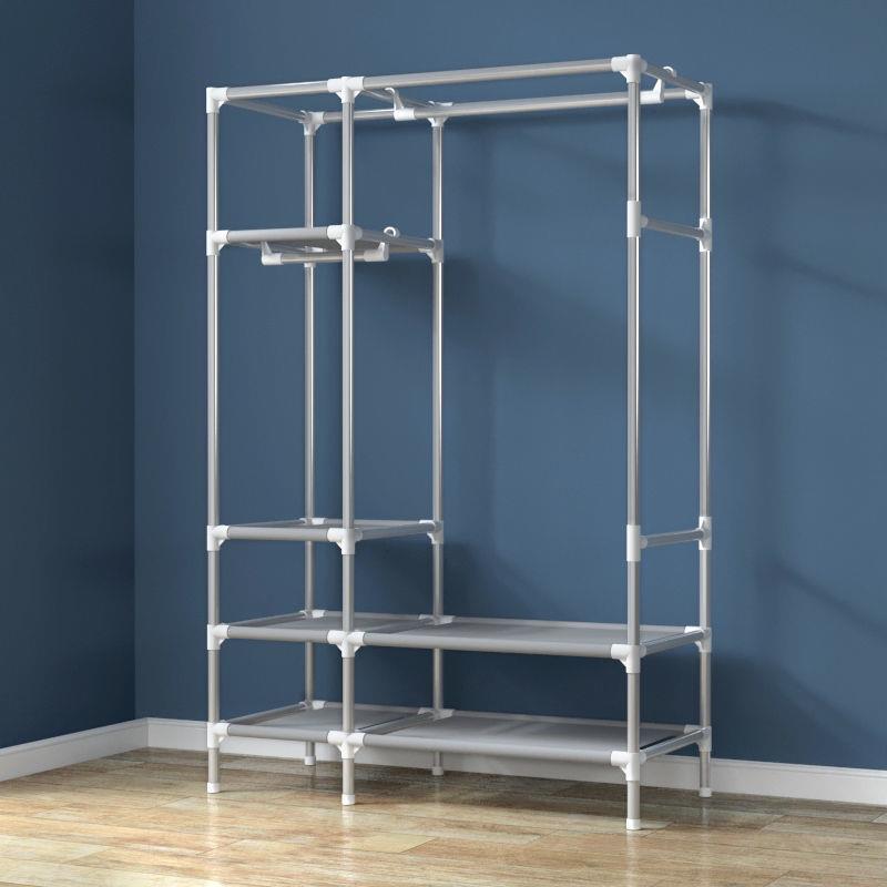 LBS衣布衣柜简易耐组装家用卧室出租房结实收用衣橱单双人防尘纳