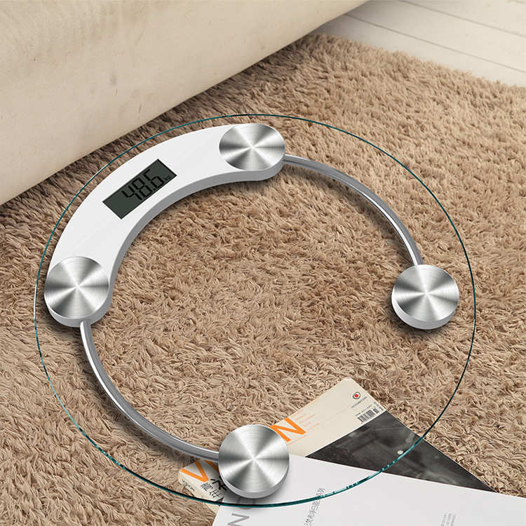 圆形电子秤33cm钢化玻璃电子称健康秤人体体重秤便携式家用电子秤