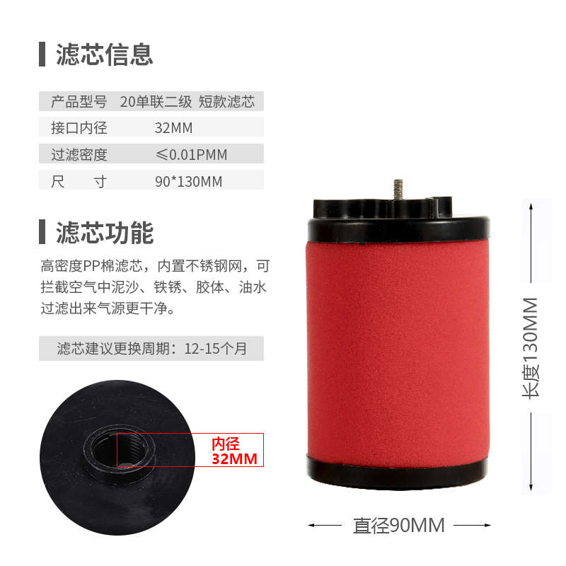 胜斯特空压机过滤器滤芯除水除油压缩空气净化器精密保养耗材过滤