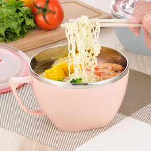 家用泡面碗老人圆形便当盒不烫手饭缸饭碗吃饭专用创意特厚隔热碗