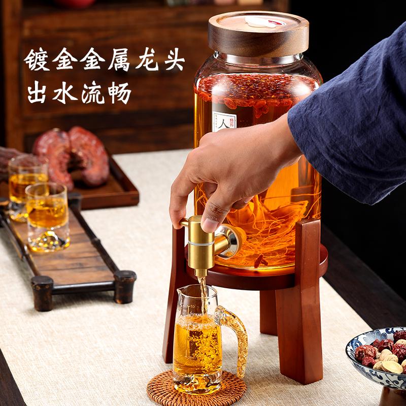 泡酒玻璃瓶专用酒瓶人参青梅带龙头泡酒瓶密封泡酒罐玻璃罐酒坛