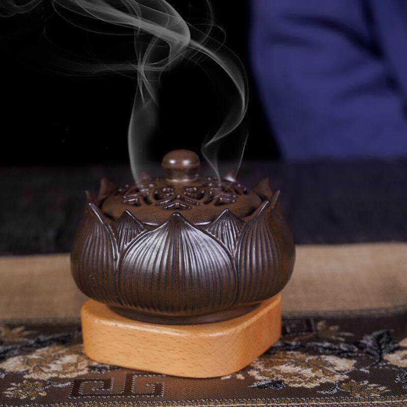 隐士陶瓷荷叶独立芯片定时温度调节数字香炉香粉专用室内香饰品