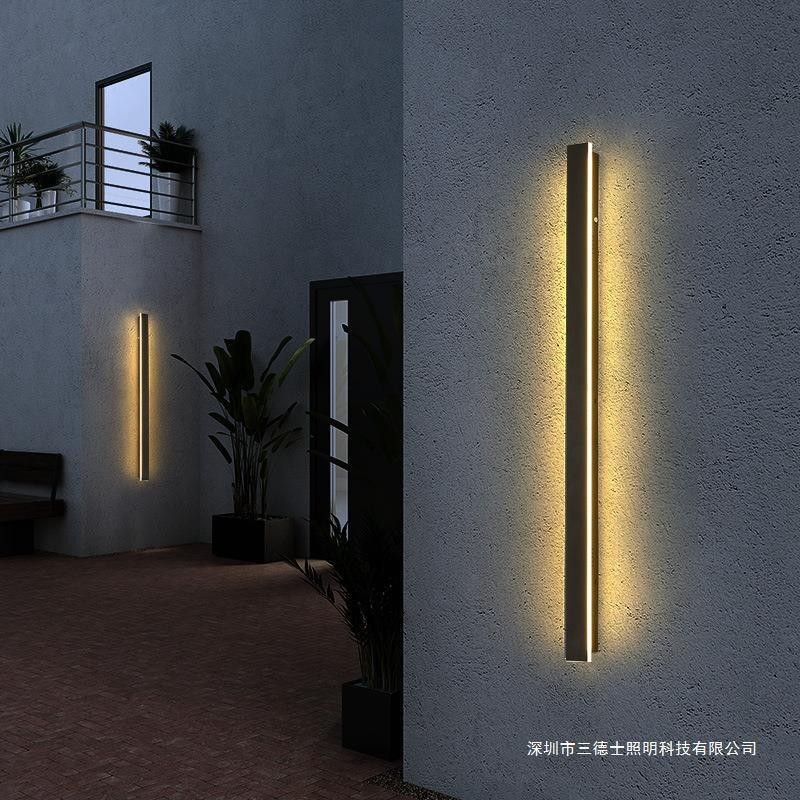 LED现代简约壁灯欧式创意长条户外挂壁灯阳台楼梯过道外墙庭院灯