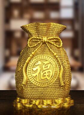 铜储钱罐饰品铜金袋客厅捡钱袋幸运袋储钱罐聚宝盆饰品纯