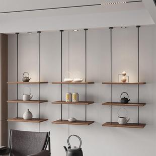 铁艺吊架置物架悬挂展示架隔板吊柜悬吊式天花板书架墙上壁挂架创