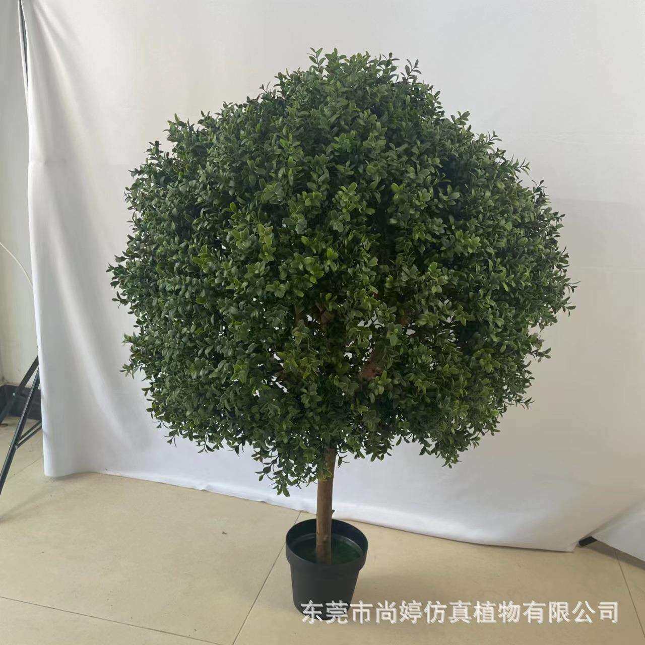 仿真杨梅叶绿萝灌木丛人造球树微景观绿植小盆栽直销