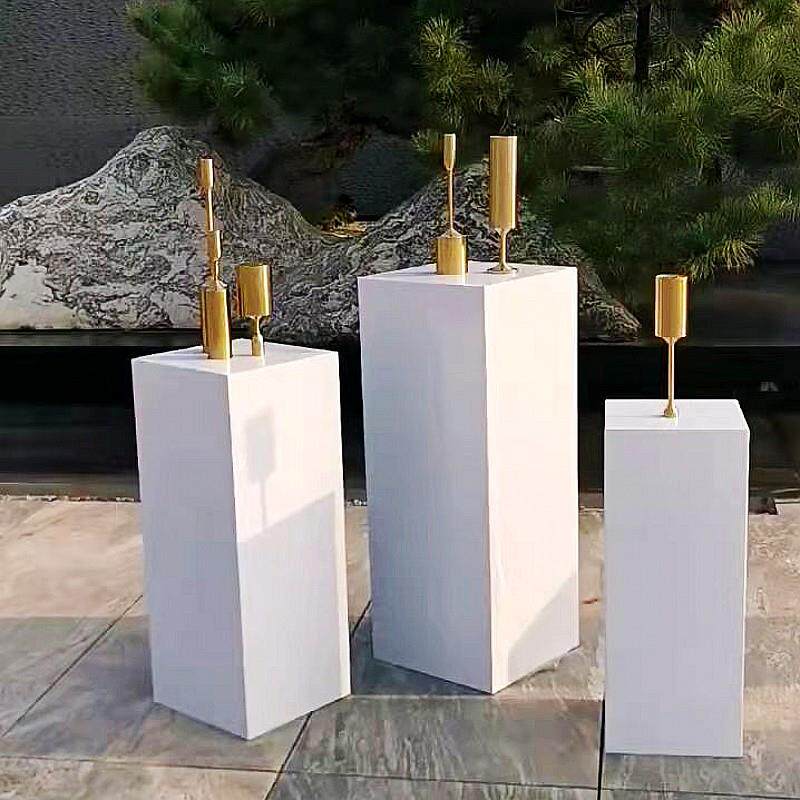 新款婚庆道具铁艺方柱路引甜品台圆柱体婚礼舞台装饰摆件橱窗布置