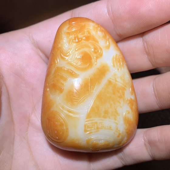 大师作品 天然新疆和田玉籽料钟馗摆件把件122.28克 限时拍卖