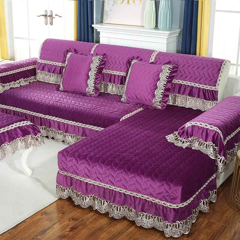 正品式简约现代荷兰沙绒垫坐垫布艺短毛绒沙发发套巾欧防滑皮沙发