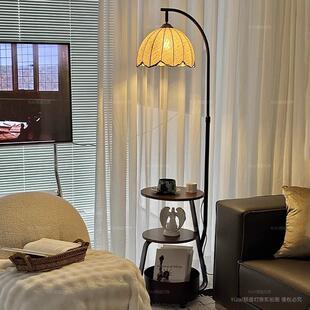 落地灯中古风法式复古客厅沙发旁高级感氛围灯卧室床头置物架灯具