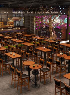 档实木吧椅酒吧清吧音乐餐高厅高脚吧凳高桌椅台JMS-A103吧台椅厂