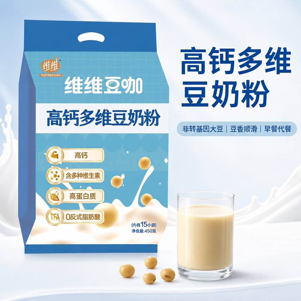 维维高钙多维豆奶粉450g15小袋冲饮即食营养早餐代餐非转基因