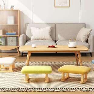 3V实踩木脚踏凳小G子家用沙凳发矮凳子脚凳客厅放腿脚蹬722桌下翘