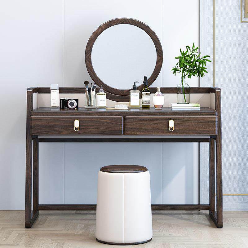 新中式实木梳妆台妆凳组合紫金檀木化妆桌轻奢主卧收纳柜镜子一体