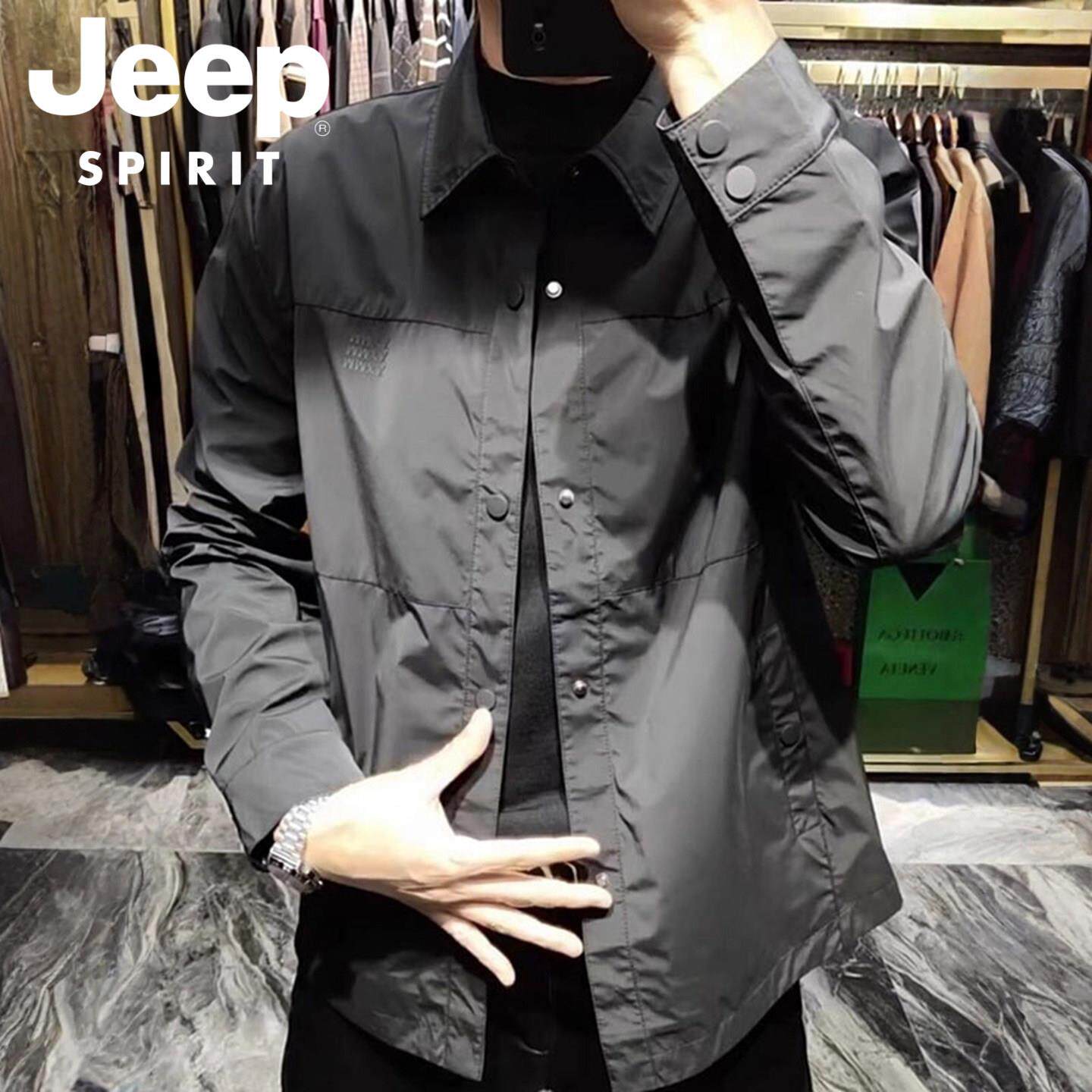 JEEP SPIRIT夹克外套男春秋季2025短款风衣时尚百搭翻领男士上衣