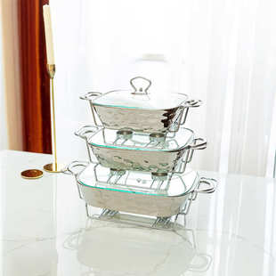 casserole银色石头纹烤盘长方形陶瓷烤盘sliver干汤锅bake ware