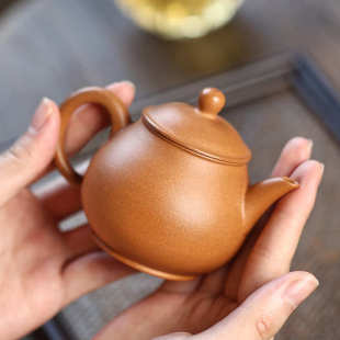 宜兴纯全手工紫砂壶小容量140CC手把壶家用功夫茶具泡茶壶单壶
