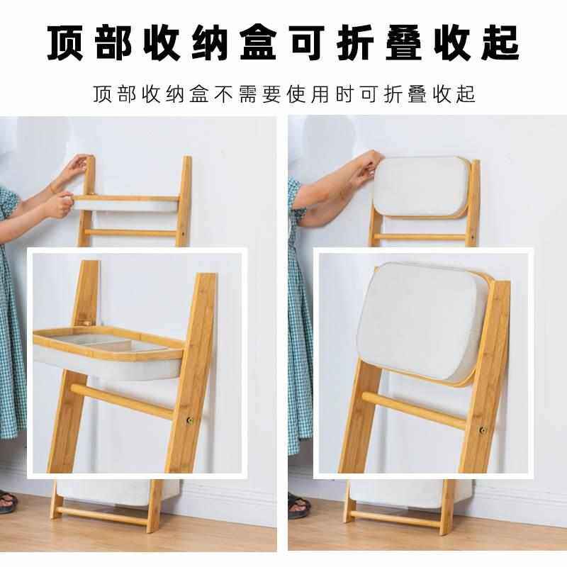 家居物架篮架收纳挂篮衣靠墙落地多层篓置脏楠竹多功能材质