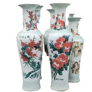 陶瓷落地大花瓶 饰花瓶庆典开业礼品陶瓷批发 手绘报春图牡丹花装