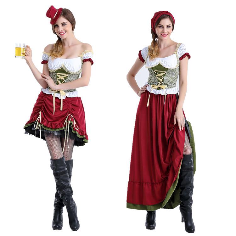 慕尼黑啤酒节服装啤酒妹演出服万圣节舞台服餐厅工作服酒吧侍女装