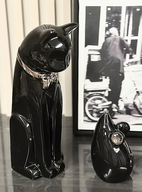 猫和老鼠创意摆件幸福感小物件北欧轻奢客厅玄关电视柜酒柜装饰品