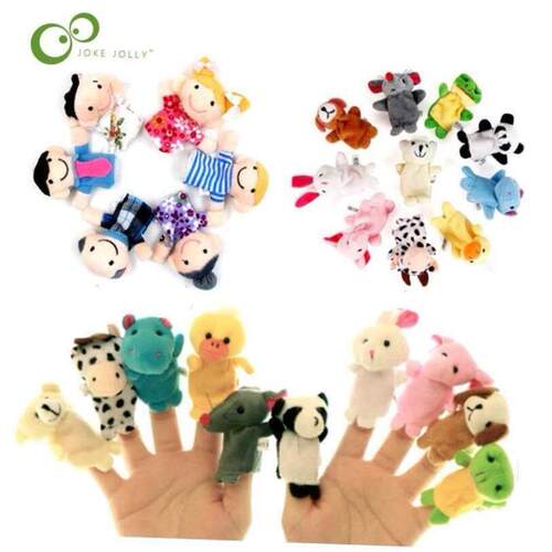 Baby Plush Toy Finger Puppets Tell Story Props 10pcs Animals
