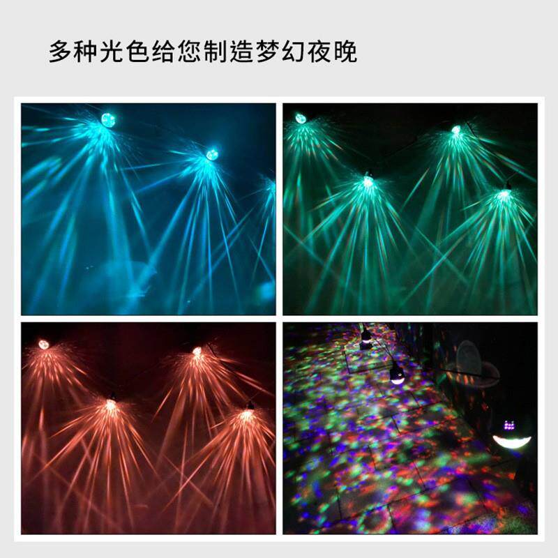 LED彩色氛围夜景灯串LED砖石型幻彩灯串LED户外露营灯室外七彩