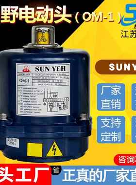 山野SUNYEH电动执行器 弹簧复位单双作用电动头 OM-1电动执行机构