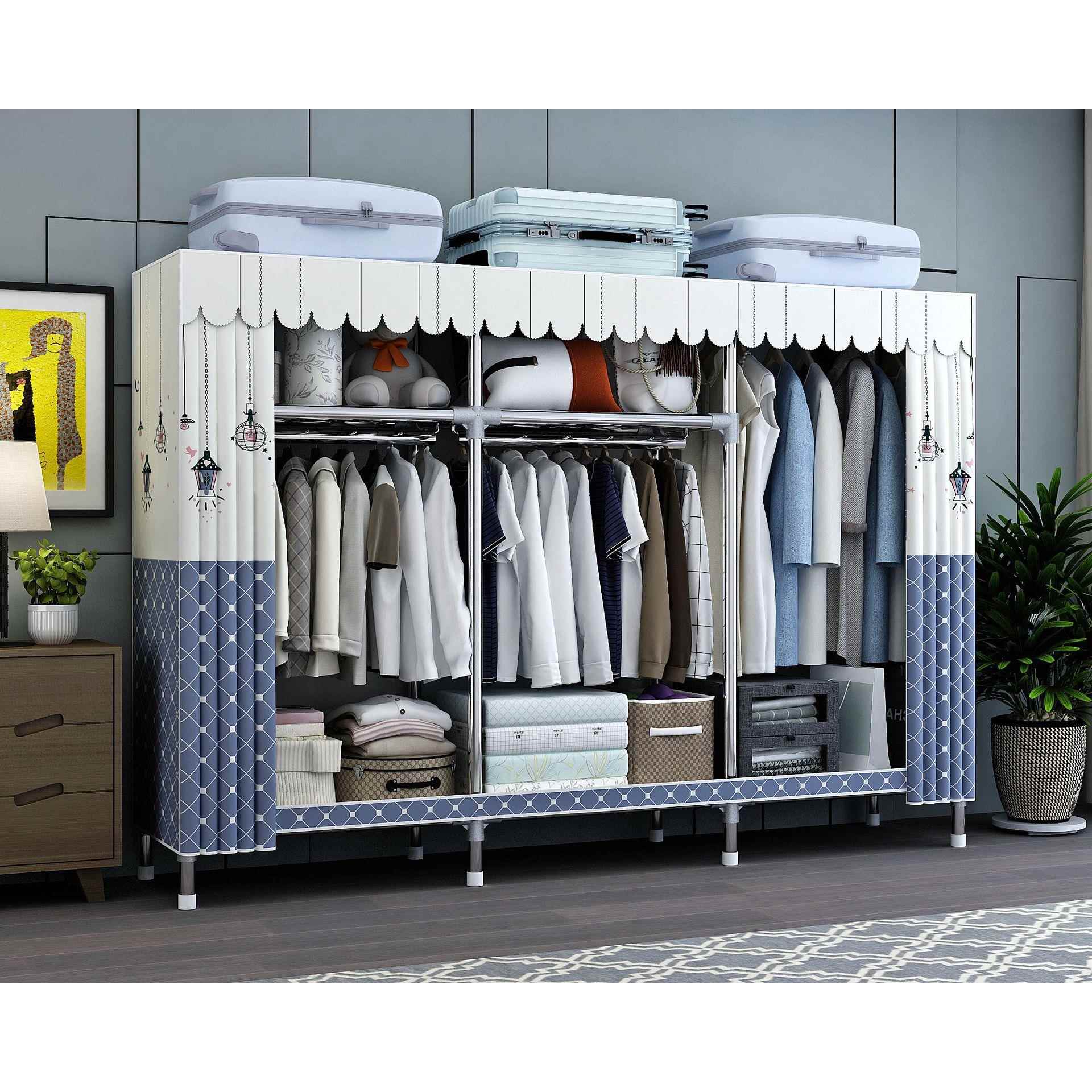 铝合金接头衣柜25MM加粗加厚管现代简约出租房家用挂衣橱