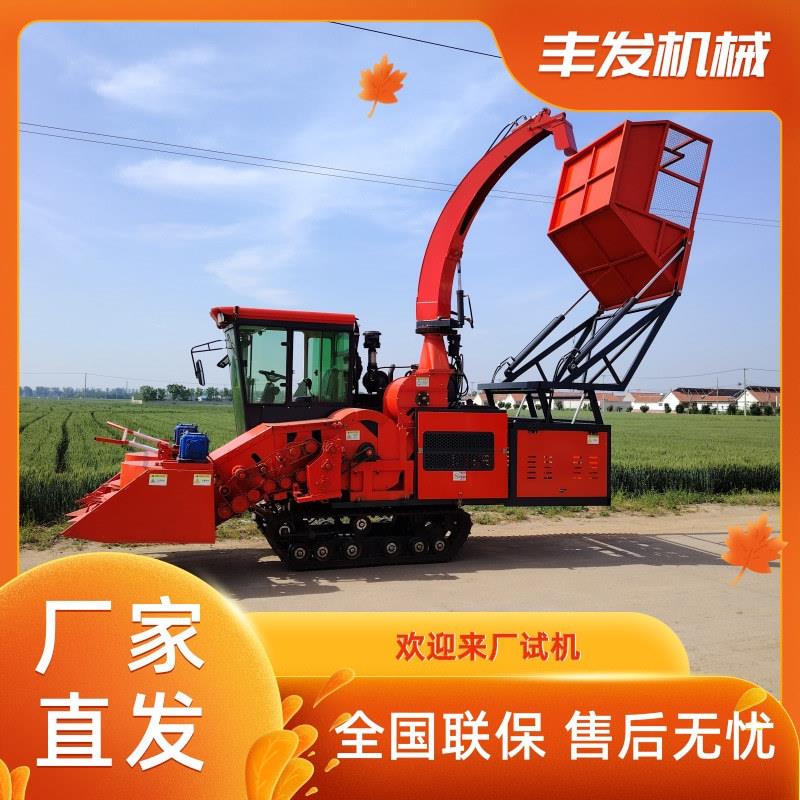 履带式小麦收割机驾乘式玉米秸秆青储机圆盘式青贮饲料收获机厂家