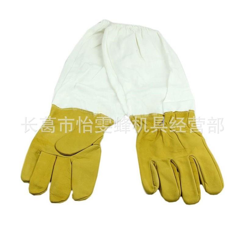 羊皮手套蜜蜂工具加厚帆布白色黄色防蛰养蜂包邮蜂具