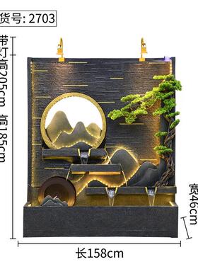 招财流水喷泉水幕墙庭院内水景观室外装饰鱼池入户客厅屏风摆件