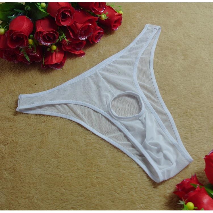Thong Mesh Crotch Open Hollow Briefs See-Through Sexy
