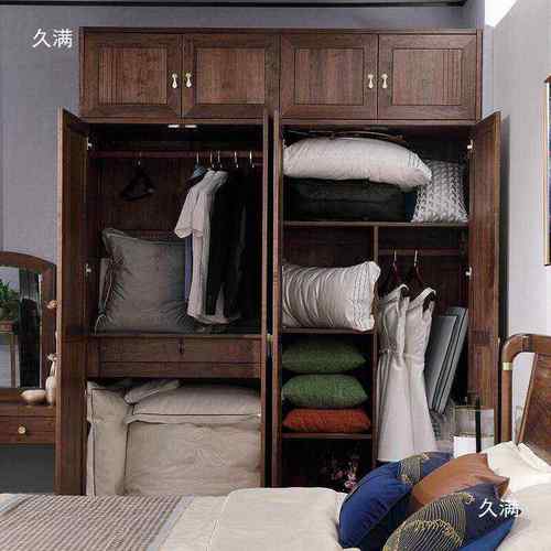 新小中式衣体柜实木用卧室户型整民宿挂衣橱MHR定家、制美式现代