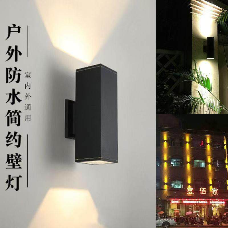 方形壁灯led户外防水双头壁灯别墅庭院外墙亮化欧式壁灯led投射灯