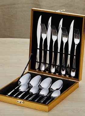 western tableware steak cutlery set knife fork spoon box set