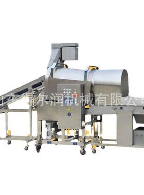 沙丁鱼滚筒裹粉机 炸鱼块上浆上粉机器 粉料循环使用 1500kg/h