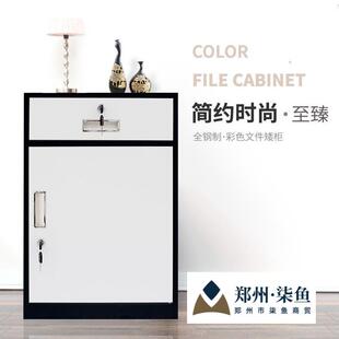 办公文件柜铁皮柜子矮柜储物柜床头柜带锁小柜子活动柜桌下收纳柜