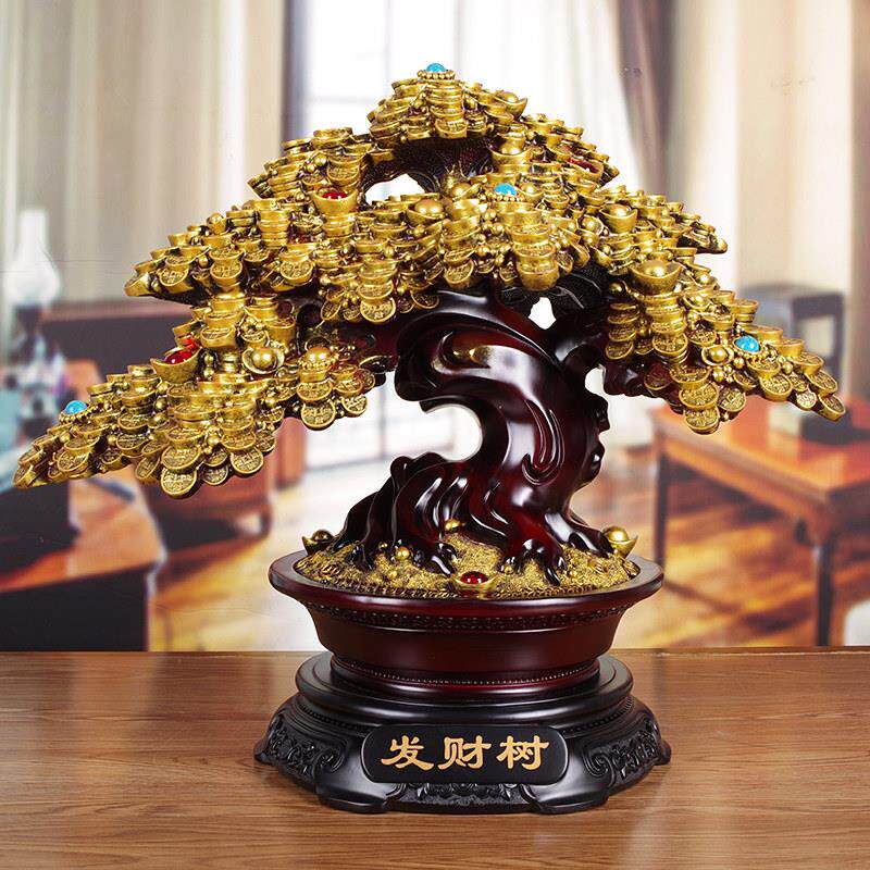 发财树摆件新店开 业礼物招财摇钱树送礼客厅前台店铺收银柜台装