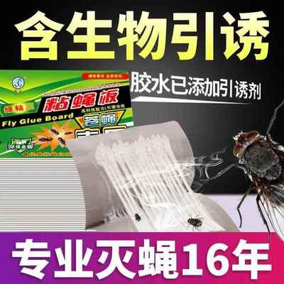 苍蝇贴强力粘蝇纸驱赶神器杀灭除蝇子捕蝇笼粘蝇板家用一扫光果蝇