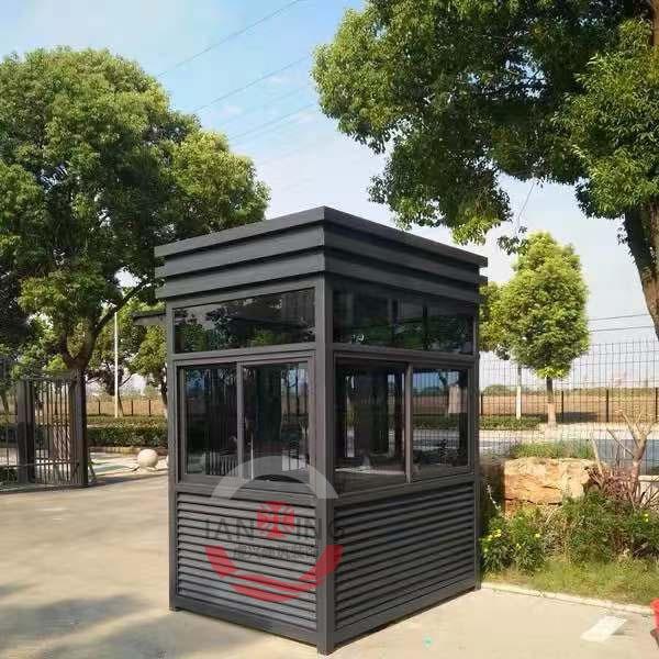 现代简约金属户外小型移动门卫钢架防水成品保安亭移动岗亭