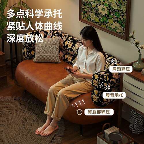 皮艺JYC沙发小户型寓客厅复人古蜡皮中古风公阳台双三人油接待小