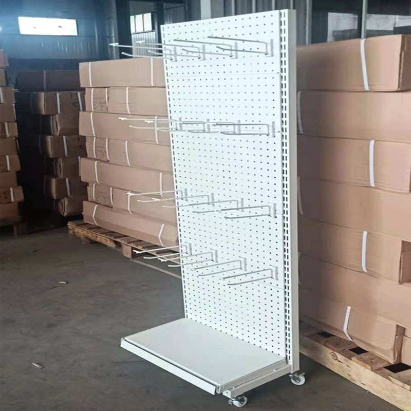 支持AliExpress洞板大型货架母婴店轮子单双面超市货架展示架