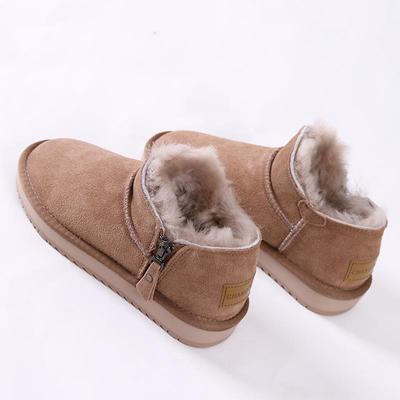 正品超低暖雪版地靴帮女新款洋气冬季加绒拉炼短靴学生短款韩保棉