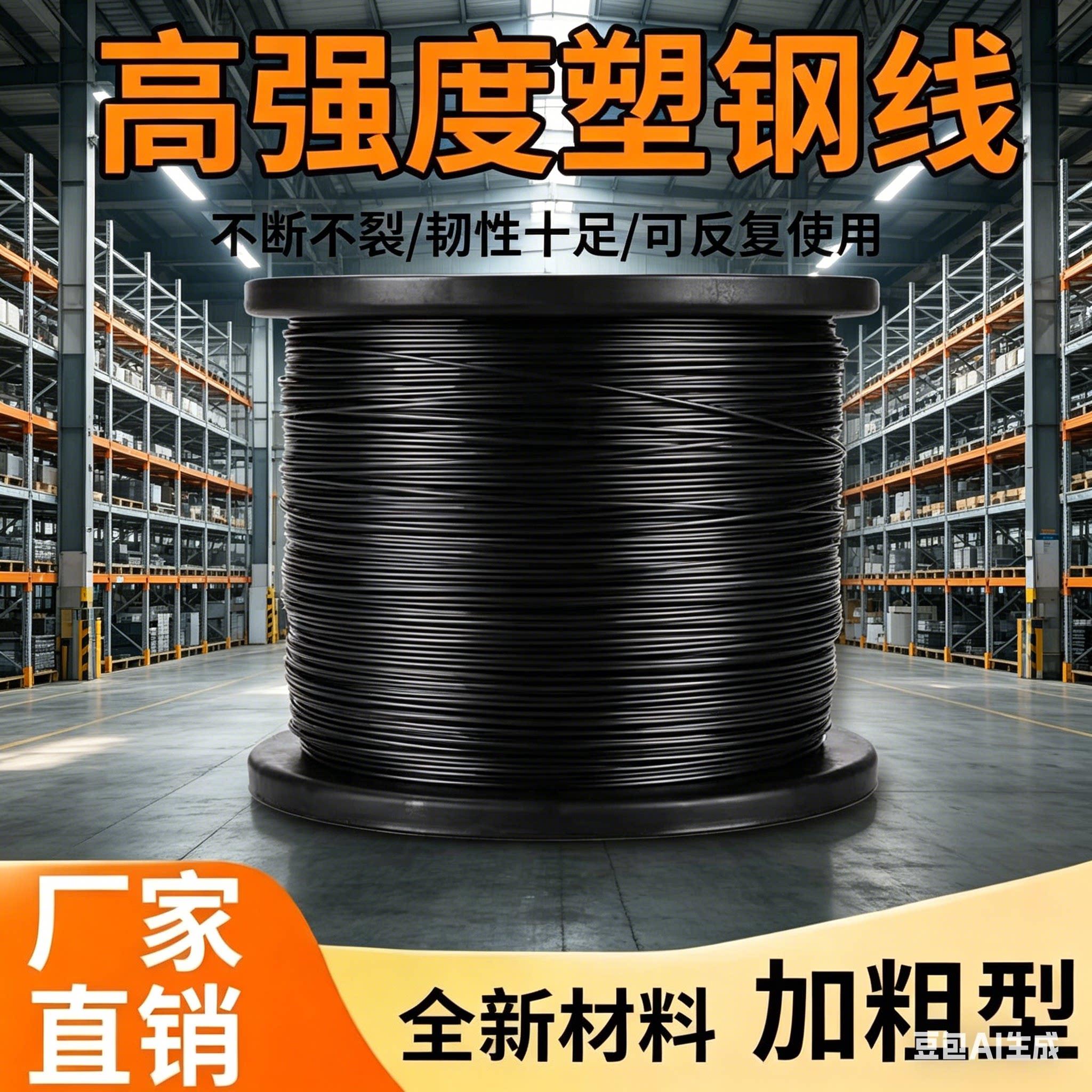 高强度塑钢线聚酯绳托幕线吊百香果葡萄架养殖护栏压膜带拉线大棚