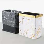 家用夹缝垃圾桶双层方形PU皮革收纳桶办公现代简约卧室厨房卫生间