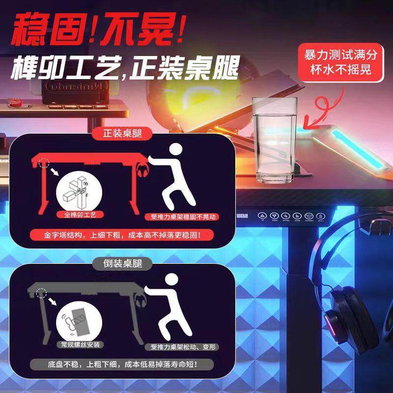现代双人竞电脑家电竞桌用桌电竞室桌椅套装出电屋网吧桌子情租侣