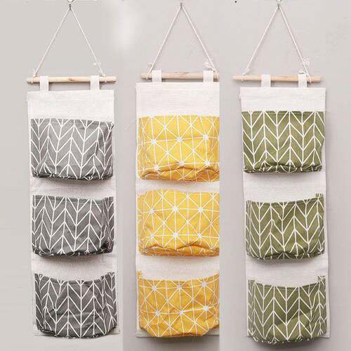 帆布收纳袋墙上挂袋收纳挂袋挂兜杂物收纳门后储物袋布艺创意家居